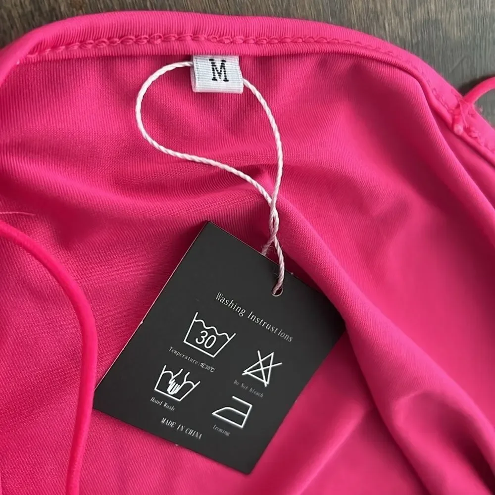 NWT Spaghetti Straps Bodycon Ruffle Hem Ruched Party , Cocktail Mini Dress - Picture 7 of 11